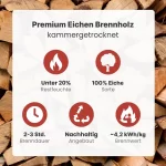 Kaminholz Eiche kammergetrocknet | 1 RM – Bild 3