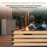 Kaminholzregal sortiQ Metall Holzlager, 130 × 145 cm, Stahl feuerverzinkt und pulverbeschichtet, DB701 Silberglimmer, inkl. Stellfüße, korrosionsgeschützt und witterungsbeständig – Bild 4