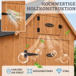 HOMAVO Gerätehaus Holz mit Kaminholzregal & UV-Schutz Pultdach, Gartenhaus Holz mit Boden, 131 × 54.3 × 179 cm, Geräteschuppen für Garten, Terrasse, Hinterhof, Rasen – Bild 5