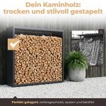Kaminholzregal sortiQ Metall Holzlager, 170 × 165 cm, Stahl feuerverzinkt und pulverbeschichtet, RAL7016, inkl. Stellfüße, korrosionsgeschützt und witterungsbeständig – Bild 2