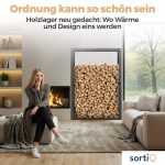 Kaminholzregal sortiQ Metall Holzlager, 130 × 165 cm, Stahl feuerverzinkt und pulverbeschichtet, DB703 Eisenglimmer, inkl. Stellfüße, korrosionsgeschützt und witterungsbeständig – Bild 3