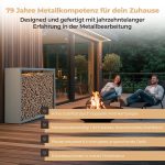 Kaminholzregal sortiQ Metall Holzlager, 170 × 145 cm, Stahl feuerverzinkt und pulverbeschichtet, DB701 Silberglimmer, inkl. Stellfüße, korrosionsgeschützt und witterungsbeständig – Bild 4