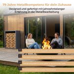 Kaminholzregal sortiQ Metall Holzlager, 130 × 145 cm, Stahl feuerverzinkt und pulverbeschichtet, RAL7016, inkl. Stellfüße, korrosionsgeschützt und witterungsbeständig – Bild 4