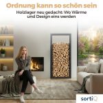 Kaminholzregal sortiQ Metall Holzlager, 90 × 165 cm, Stahl feuerverzinkt und pulverbeschichtet, RAL7016, inkl. Stellfüße, korrosionsgeschützt und witterungsbeständig – Bild 3