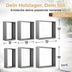 Kaminholzregal sortiQ Metall Holzlager, 170 × 165 cm, Stahl feuerverzinkt und pulverbeschichtet, DB701 Silberglimmer, inkl. Stellfüße, korrosionsgeschützt und witterungsbeständig – Bild 6