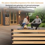 Kaminholzregal sortiQ Metall Holzlager, 90 × 145 cm, Stahl feuerverzinkt und pulverbeschichtet, RAL7016, inkl. Stellfüße, korrosionsgeschützt und witterungsbeständig – Bild 4