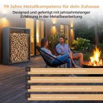 Kaminholzregal sortiQ Metall Holzlager, 130 × 165 cm, Stahl feuerverzinkt und pulverbeschichtet, RAL7016, inkl. Stellfüße, korrosionsgeschützt und witterungsbeständig – Bild 4