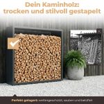 Kaminholzregal sortiQ Metall Holzlager, 170 × 165 cm, Stahl feuerverzinkt und pulverbeschichtet, DB703 Eisenglimmer, inkl. Stellfüße, korrosionsgeschützt und witterungsbeständig – Bild 2