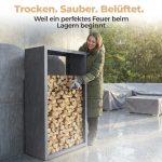 Kaminholzregal sortiQ Metall Holzlager, 90 × 165 cm, Stahl feuerverzinkt und pulverbeschichtet, RAL7016, inkl. Stellfüße, korrosionsgeschützt und witterungsbeständig – Bild 5