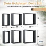 Kaminholzregal sortiQ Metall Holzlager, 90 × 165 cm, Stahl feuerverzinkt und pulverbeschichtet, DB703 Eisenglimmer, inkl. Stellfüße, korrosionsgeschützt und witterungsbeständig – Bild 6
