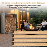 Kaminholzregal sortiQ Metall Holzlager, 170 × 165 cm, Stahl feuerverzinkt und pulverbeschichtet, DB701 Silberglimmer, inkl. Stellfüße, korrosionsgeschützt und witterungsbeständig – Bild 4