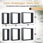 Kaminholzregal sortiQ Metall Holzlager, 90 × 145 cm, Stahl feuerverzinkt und pulverbeschichtet, DB703 Eisenglimmer, inkl. Stellfüße, korrosionsgeschützt und witterungsbeständig – Bild 6