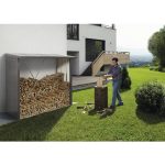 Kaminholzunterstand Biohort WoodStock 230 229 x 102 x 199 cm quarzgrau-metallic