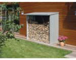 Kaminholzunterstand Biohort WoodStock 230 229 x 102 x 199 cm silber-metallic