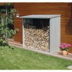 Kaminholzunterstand Biohort WoodStock 230 229 x 102 x 199 cm silber-metallic