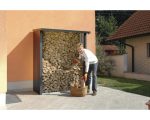 Kaminholzunterstand Biohort WoodStock 150 157 x 102 x 199 cm dunkelgrau-metallic