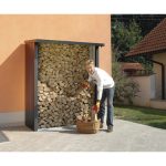 Kaminholzunterstand Biohort WoodStock 150 157 x 102 x 199 cm dunkelgrau-metallic