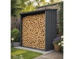 Kaminholzunterstand Konsta 200 x 107 x 190 cm schwarz