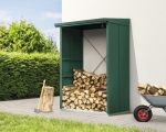 Kaminholzunterstand Hörmann EcoStar Elegant-V Typ 1 122,7 x 102,5 x 198,0 cm moosgrün