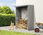 Kaminholzunterstand Hörmann EcoStar Elegant-V Typ 1 122,7 x 102,5 x 198,0 cm grau-aluminium
