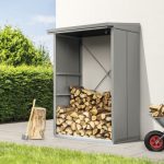 Kaminholzunterstand Hörmann EcoStar Elegant-V Typ 1 122,7 x 102,5 x 198,0 cm grau-aluminium