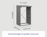 Kaminholzunterstand Hörmann EcoStar Trend-V Typ 1 122,7 x 102,5 x 198,0 cm grau-aluminium – Bild 12