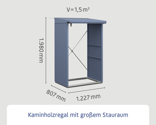as.45034234.jpg Kaminholzunterstand Hörmann EcoStar Trend-V Typ 1 122,7 x 102,5 x 198,0 cm taubenblau – Bild 13