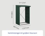 Kaminholzunterstand Hörmann EcoStar Trend-V Typ 1 122,7 x 102,5 x 198,0 cm moosgrün – Bild 13