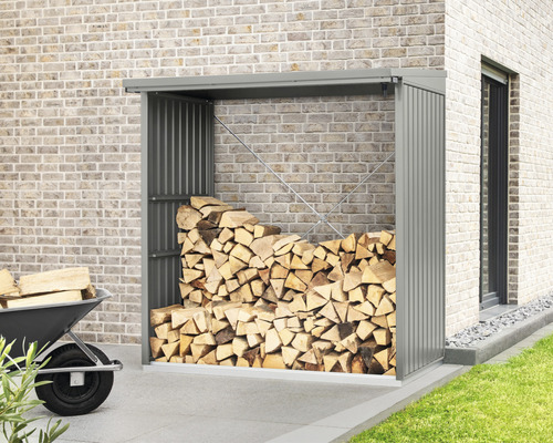as.45034292.jpg Kaminholzunterstand Hörmann EcoStar Trend-V Typ 2 181,4 x 102,5 x 198,0 cm grau-aluminium – Bild 1