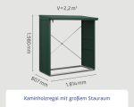Kaminholzunterstand Hörmann EcoStar Trend-V Typ 2 181,4 x 102,5 x 198,0 cm moosgrün – Bild 11