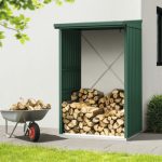 Kaminholzunterstand Hörmann EcoStar Trend-V Typ 1 122,7 x 102,5 x 198,0 cm moosgrün