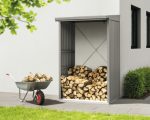Kaminholzunterstand Hörmann EcoStar Trend-V Typ 1 122,7 x 102,5 x 198,0 cm grau-aluminium
