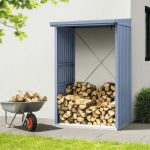 Kaminholzunterstand Hörmann EcoStar Trend-V Typ 1 122,7 x 102,5 x 198,0 cm taubenblau