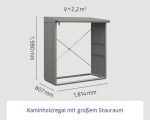Kaminholzunterstand Hörmann EcoStar Trend-V Typ 2 181,4 x 102,5 x 198,0 cm grau-aluminium – Bild 13