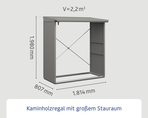 as.45034676.jpg Kaminholzunterstand Hörmann EcoStar Trend-V Typ 2 181,4 x 102,5 x 198,0 cm grau-aluminium – Bild 13