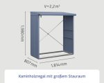 Kaminholzunterstand Hörmann EcoStar Trend-V Typ 2 181,4 x 102,5 x 198,0 cm taubenblau – Bild 13