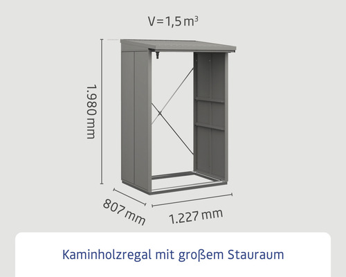 as.45034716.jpg Kaminholzunterstand Hörmann EcoStar Elegant-V Typ 1 122,7 x 102,5 x 198,0 cm grau-aluminium – Bild 13