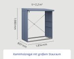 Kaminholzunterstand Hörmann EcoStar Elegant-V Typ 2 181,4 x 102,5 x 198,0 cm taubenblau – Bild 13