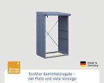 Kaminholzunterstand Hörmann EcoStar Trend-V Typ 1 122,7 x 102,5 x 198,0 cm taubenblau – Bild 3