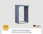 Kaminholzunterstand Hörmann EcoStar Elegant-V Typ 1 122,7 x 102,5 x 198,0 cm taubenblau – Bild 3