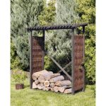 Kaminholzunterstand aus Weide 140 x 57 x 195/210 cm