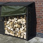 Erweiterungselement für Kaminholzunterstand promadino Speyer inkl. Wetterschutz 119,5 x 68 x 148 cm anthrazit