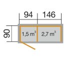 Kaminholzunterstand weka Brennholzlager 663 inkl. Geräteraum 240x90 cm natur – Bild 3