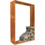 Kaminholzunterstand Palatino Corten 100 x 40 x 180 cm braun