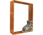 Kaminholzunterstand Palatino Corten mit Rückwand 150 x 40 x 180 cm braun – Bild 3