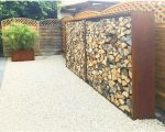 Kaminholzunterstand Palatino Corten mit Rückwand 150 x 40 x 180 cm braun – Bild 4