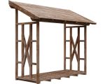 Kaminholzunterstand SKAN HOLZ Paul 2 240 x 100 x 243 cm nussbaum – Bild 2