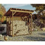 Kaminholzunterstand SKAN HOLZ Lars 2 240 x 100 x 247 cm nussbaum