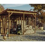 Kaminholzunterstand SKAN HOLZ Max 2 330 x 140 x 229 cm nussbaum