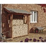 Kaminholzunterstand SKAN HOLZ Paul 1 190 x 70 x 229 cm nussbaum